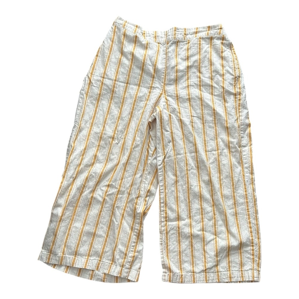 a.n.a Women’s Casual Striped Linen Ankle Pants Size Large